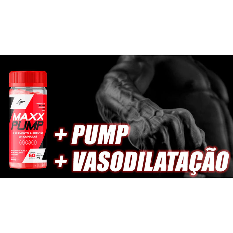 MAX PUMP Vasodilatador Massa Muscular 60 Cápsulas - FRETE GRÁTIS